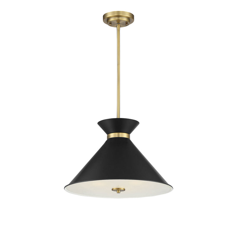 Savoy House Lamar 7-2416-3-143 Three Light Pendant, Black with Warm Brass Finish - LightingWellCo