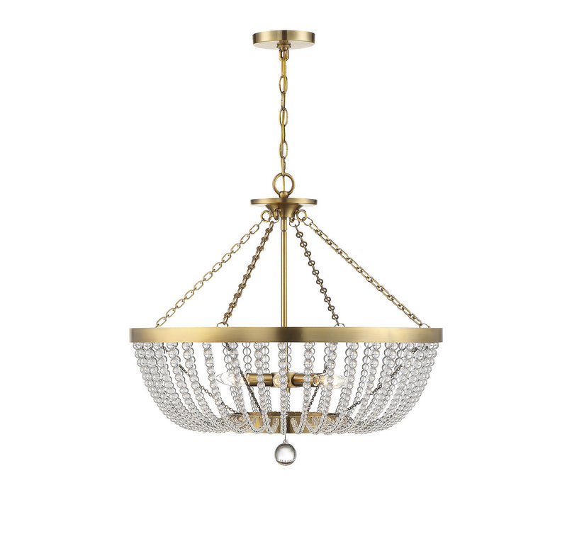 Savoy House Bergamo 7-2852-6-322 Six Light Pendant, Warm Brass Finish - LightingWellCo