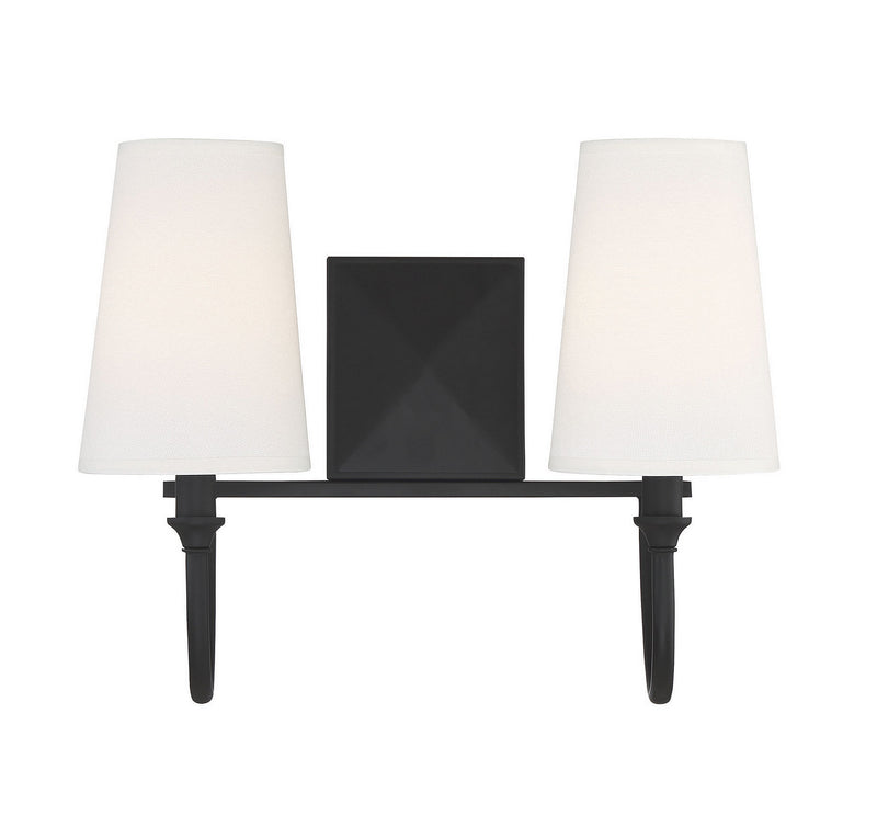 Savoy House Cameron 8-2542-2-89 Two Light Bath Bar, Matte Black Finish - LightingWellCo