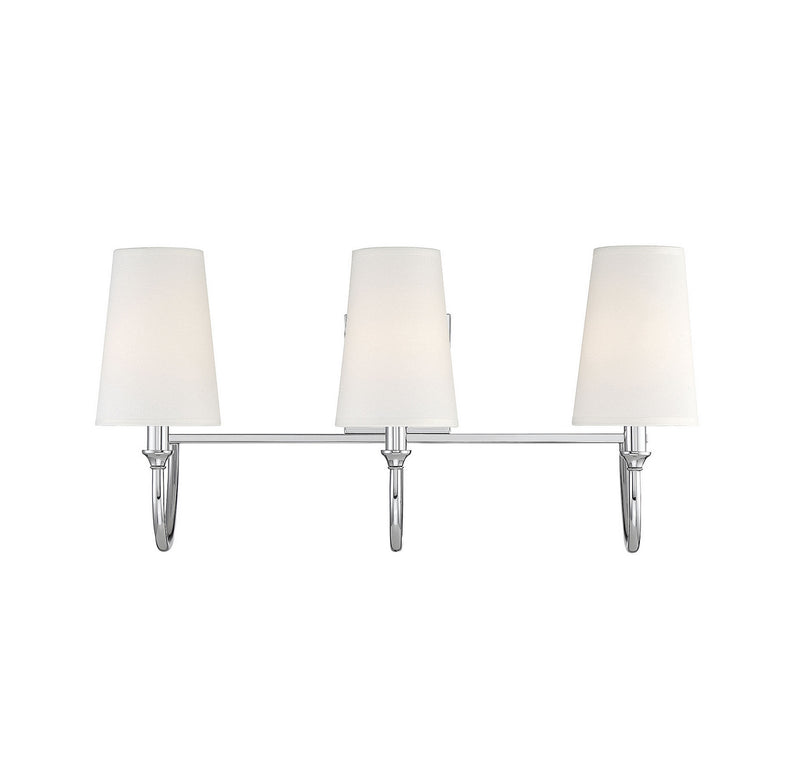 Savoy House Cameron 8-2542-3-109 Three Light Bath Bar, Polished Nickel Finish - LightingWellCo