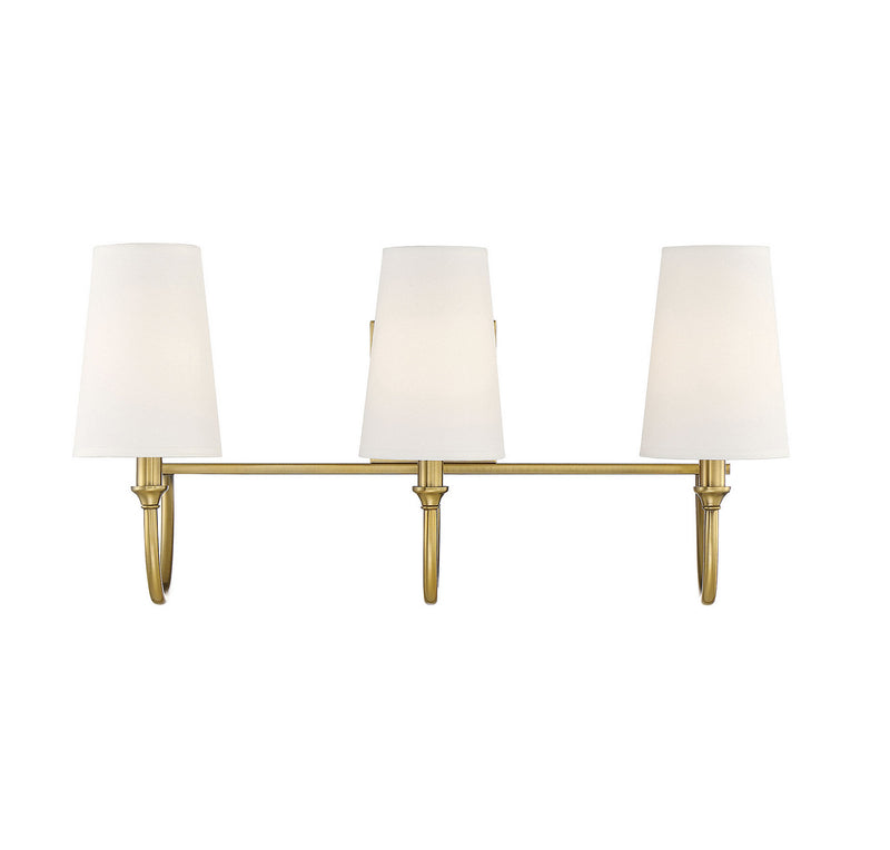 Savoy House Cameron 8-2542-3-322 Three Light Bath Bar, Warm Brass Finish - LightingWellCo