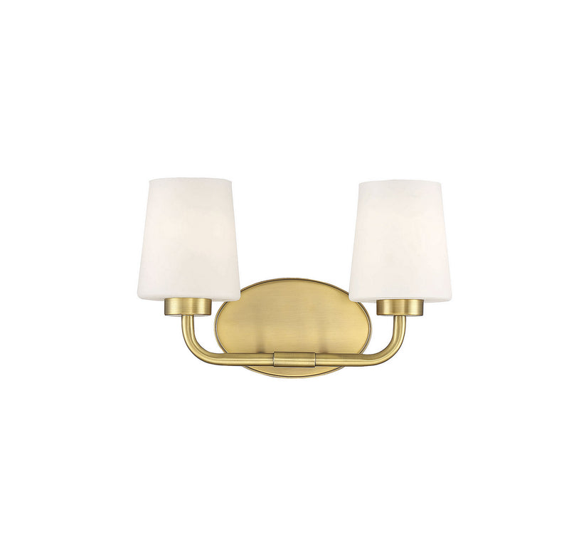 Savoy House Capra 8-4090-2-322 Two Light Bath Bar, Warm Brass Finish - LightingWellCo