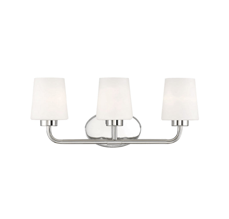 Savoy House Capra 8-4090-3-109 Three Light Bath Bar, Polished Nickel Finish - LightingWellCo