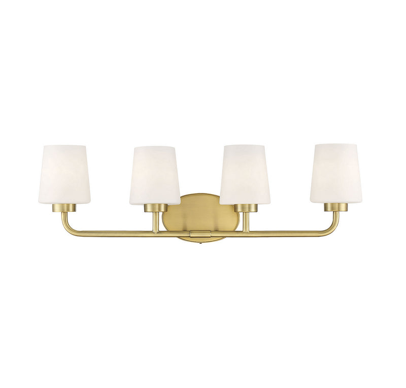 Savoy House Capra 8-4090-4-322 Four Light Bath Bar, Warm Brass Finish - LightingWellCo