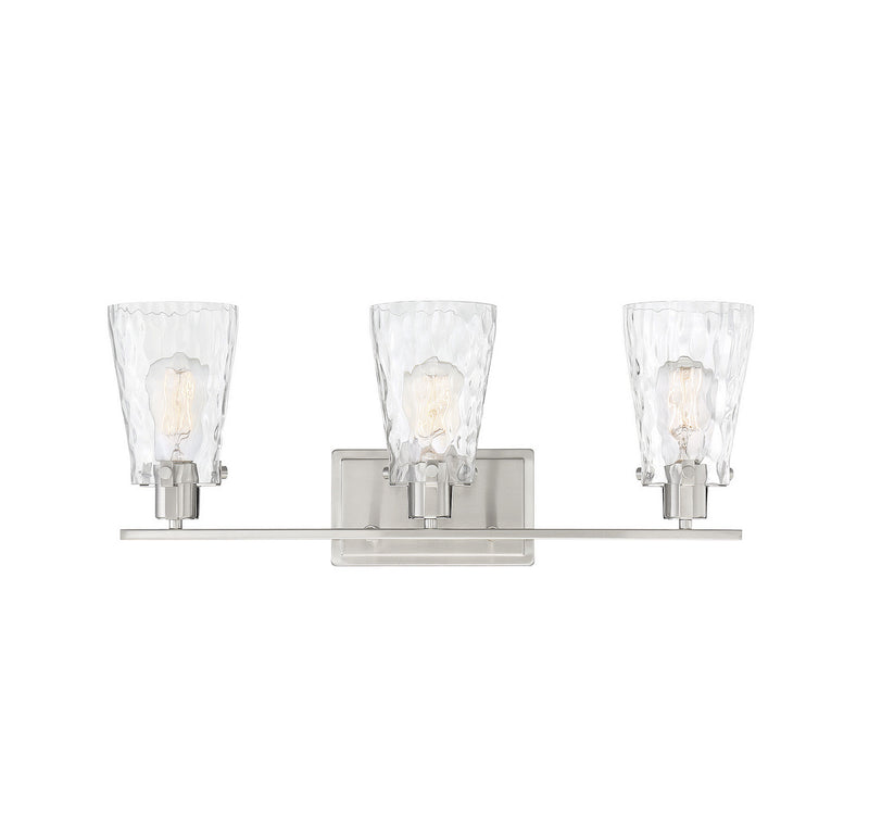 Savoy House Vaughan 8-4508-3-SN Three Light Bath Bar, Satin Nickel Finish - LightingWellCo