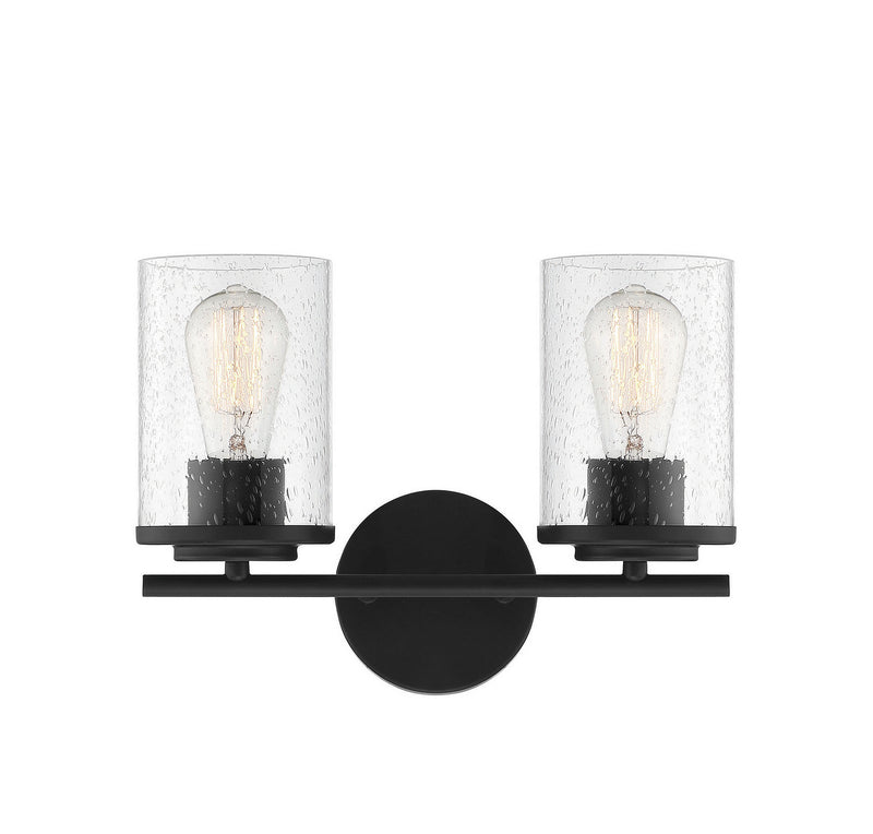 Savoy House Marshall 8-8020-2-BK Two Light Bath Bar, Matte Black Finish - LightingWellCo