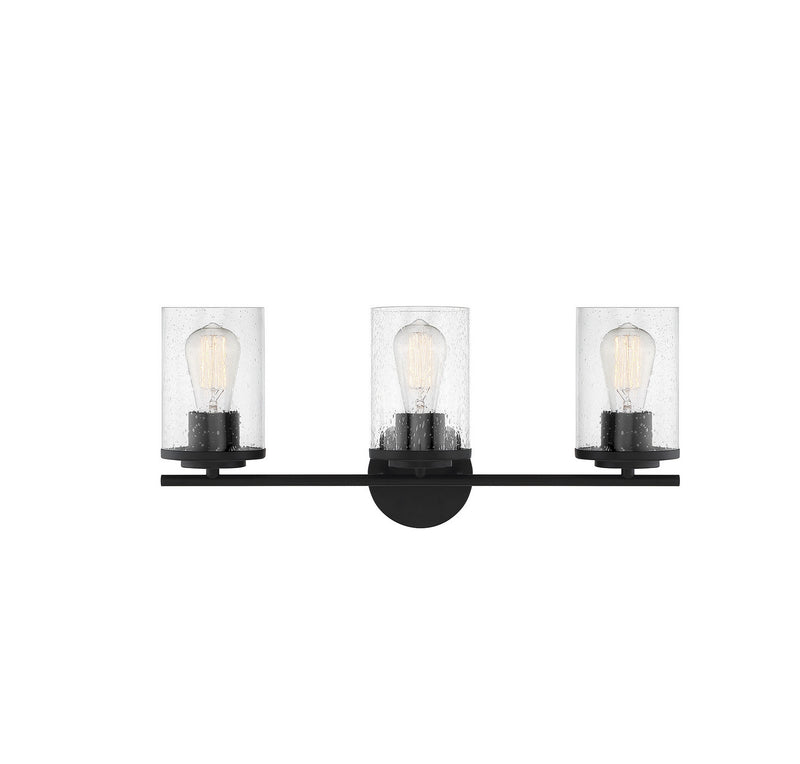 Savoy House Marshall 8-8020-3-BK Three Light Bath Bar, Matte Black Finish - LightingWellCo