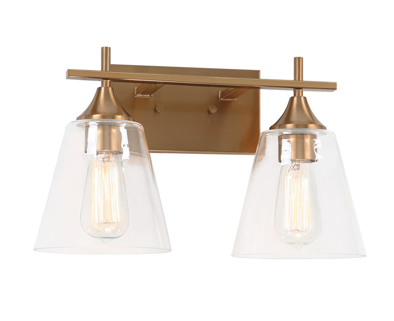 Matteo Lighting S09802AG Two Light Wall Sconce, Aged Gold Brass Finish - LightingWellCo