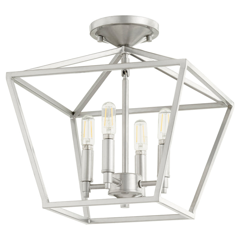 Quorum 304-13-64 Four Light Ceiling Mount, Classic Nickel Finish - LightingWellCo