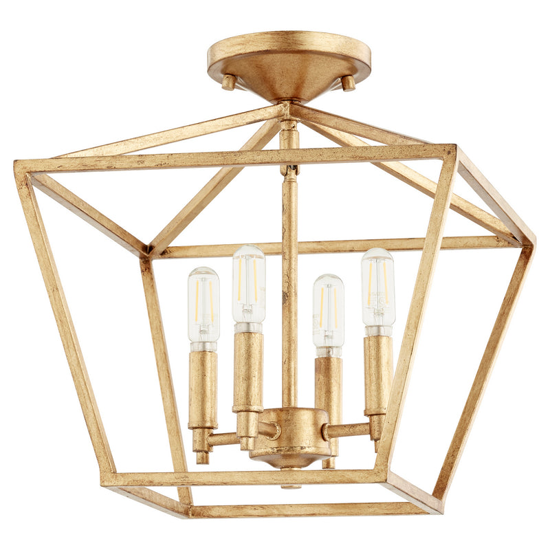 Quorum 304-13-74 Four Light Dual Mount, Gold Leaf Finish - LightingWellCo