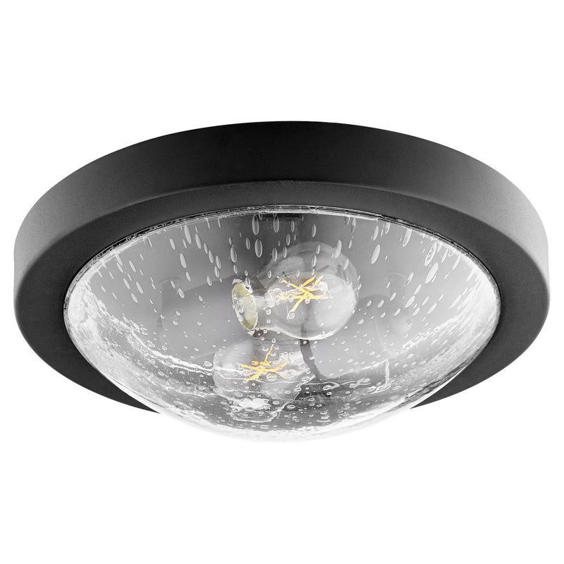 Quorum 3502-13-69 Two Light Ceiling Mount, Black w ClearSeeded Finish - LightingWellCo