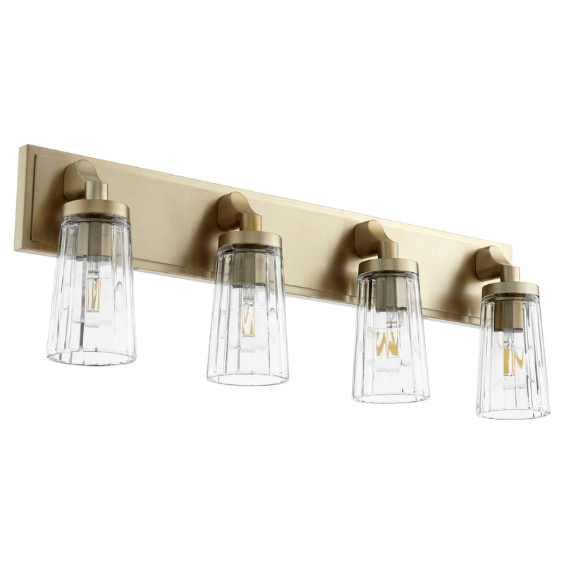 Quorum 5201-4-80 Four Light Vanity, Aged Brass Finish - LightingWellCo