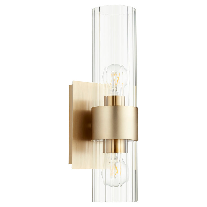 Quorum 5826-2-80 Two Light Wall Mount, Aged Brass Finish - LightingWellCo