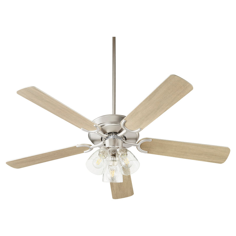 Quorum 6525-2365 52``Ceiling Fan, Satin Nickel Finish - LightingWellCo