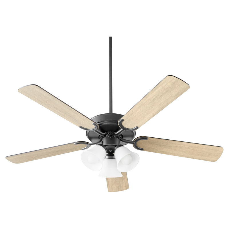 Quorum 6525-359 52``Ceiling Fan, Matte Black Finish - LightingWellCo