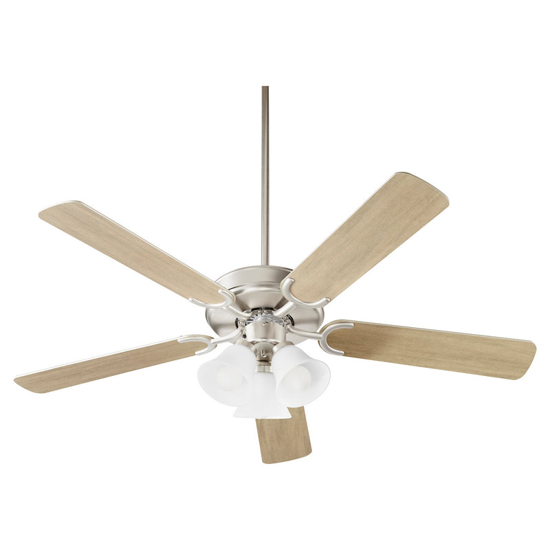 Quorum 6525-365 52``Ceiling Fan, Satin Nickel Finish - LightingWellCo