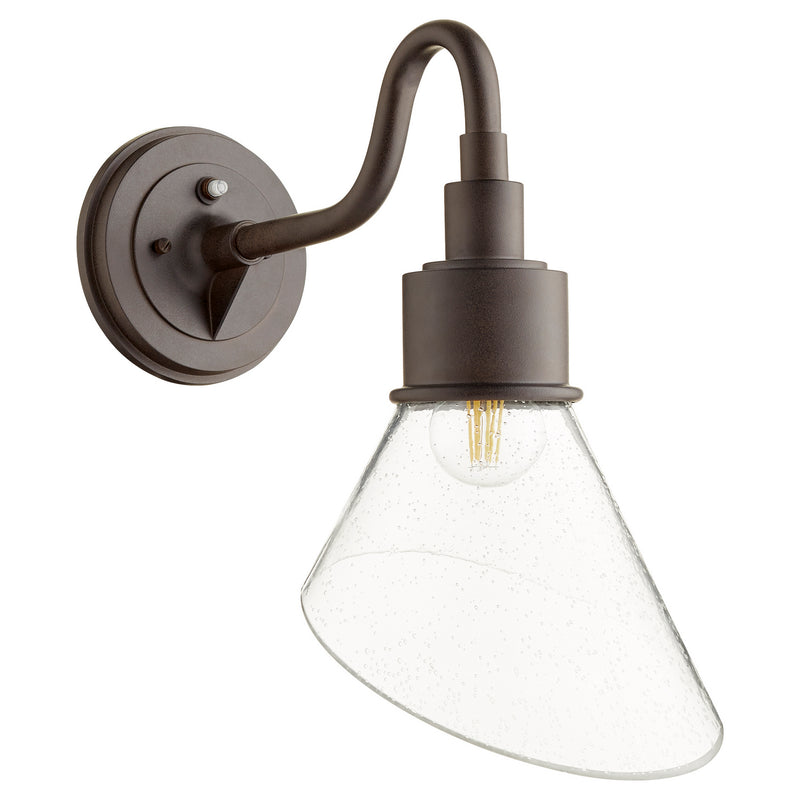 Quorum 734-86 One Light Wall Mount, Oiled Bronze w/ Clear/Seeded Finish - LightingWellCo