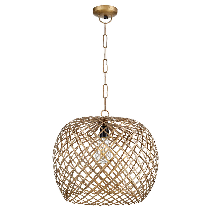 Quorum 81-75 One Light Pendant, Artisan`s Brass Finish - LightingWellCo