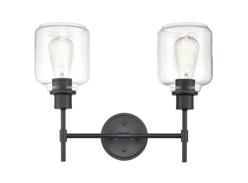 Millennium 6942-MB Two Light Vanity, Matte Black Finish - LightingWellCo