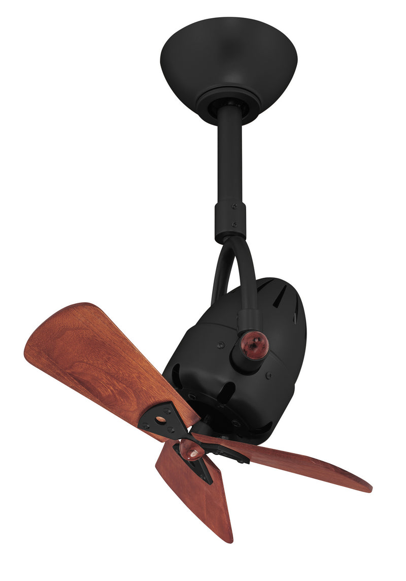 Matthews Fan Company Diane DI-BK-WD 16``Ceiling Fan, Matte Black Finish - LightingWellCo