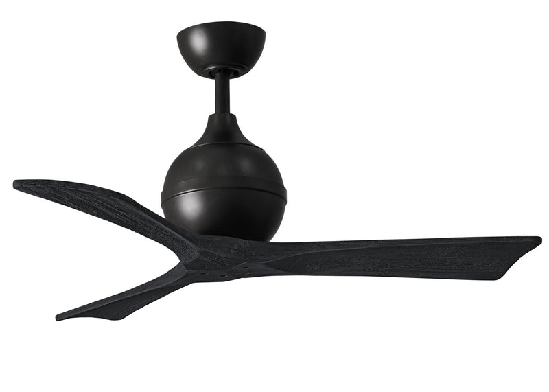 Matthews Fan Company Irene IR3-BK-BK-42 42``Ceiling Fan, Matte Black Finish - LightingWellCo