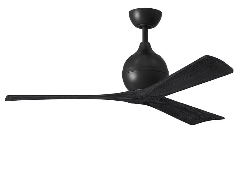 Matthews Fan Company Irene IR3-BK-BK-52 52``Ceiling Fan, Matte Black Finish - LightingWellCo