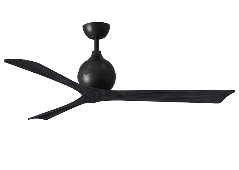 Matthews Fan Company Irene IR3-BK-BK-60 60``Ceiling Fan, Matte Black Finish - LightingWellCo