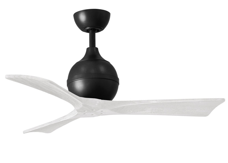 Matthews Fan Company Irene IR3-BK-MWH-42 42``Ceiling Fan, Matte Black Finish - LightingWellCo