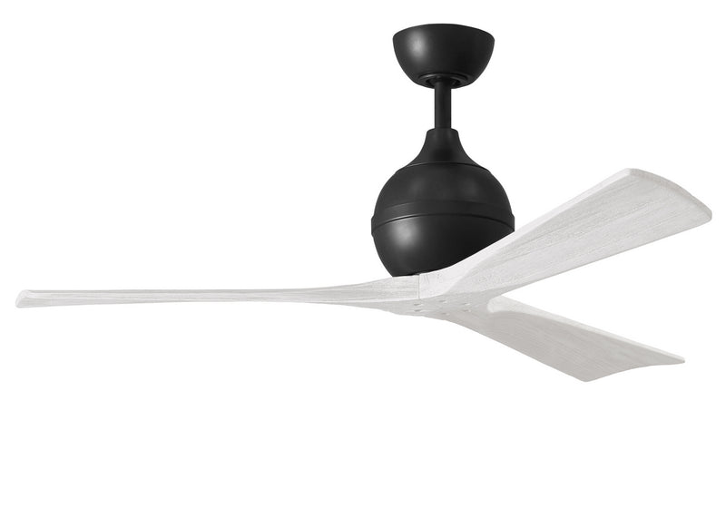 Matthews Fan Company Irene IR3-BK-MWH-52 52``Ceiling Fan, Matte Black Finish - LightingWellCo