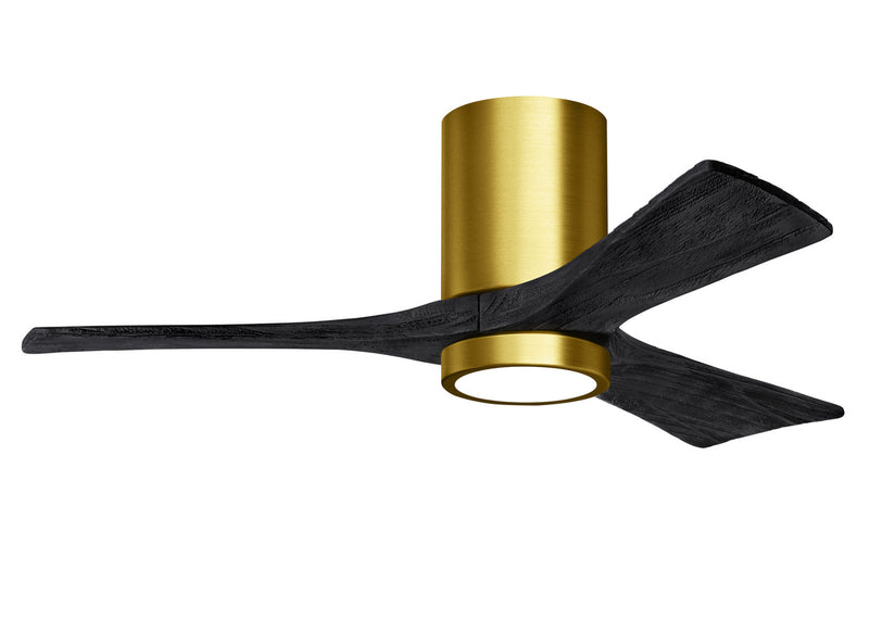 Matthews Fan Company Irene IR3HLK-BRBR-BK-42 42``Ceiling Fan, Brushed Brass Finish - LightingWellCo