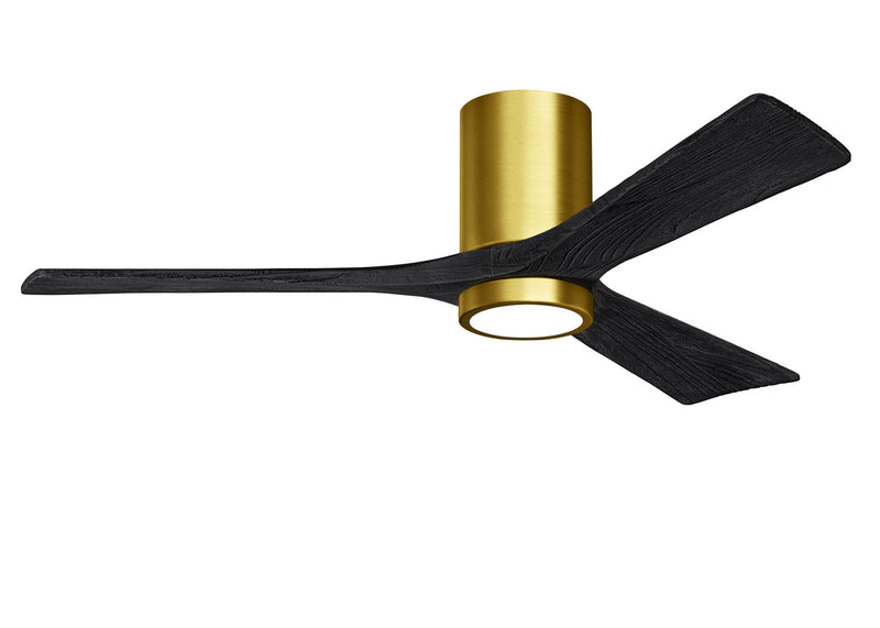 Matthews Fan Company Irene IR3HLK-BRBR-BK-52 52``Ceiling Fan, Brushed Brass Finish - LightingWellCo