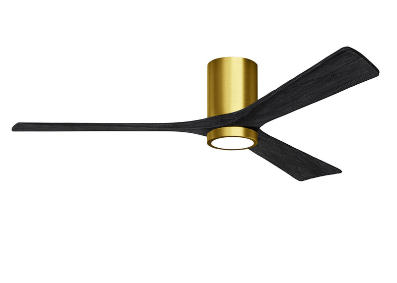 Matthews Fan Company Irene IR3HLK-BRBR-BK-60 60``Ceiling Fan, Brushed Brass Finish - LightingWellCo