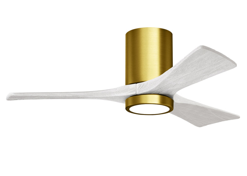 Matthews Fan Company Irene IR3HLK-BRBR-MWH-42 42``Ceiling Fan, Brushed Brass Finish - LightingWellCo