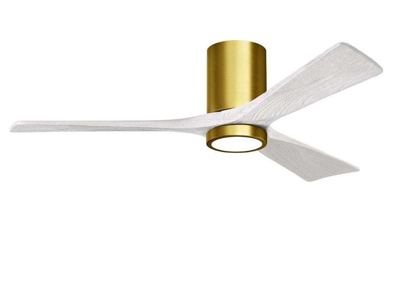 Matthews Fan Company Irene IR3HLK-BRBR-MWH-52 52``Ceiling Fan, Brushed Brass Finish - LightingWellCo