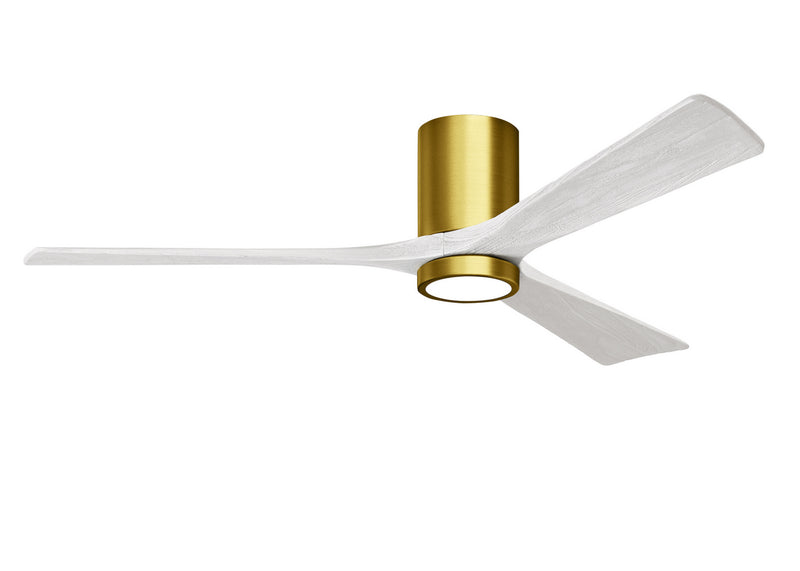 Matthews Fan Company Irene IR3HLK-BRBR-MWH-60 60``Ceiling Fan, Brushed Brass Finish - LightingWellCo