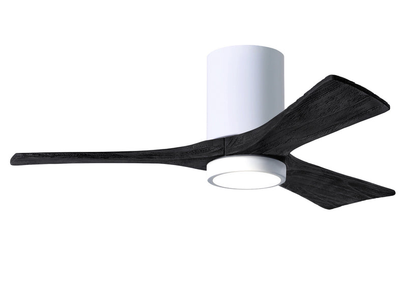 Matthews Fan Company Irene IR3HLK-WH-BK-42 42``Ceiling Fan, Gloss White Finish - LightingWellCo