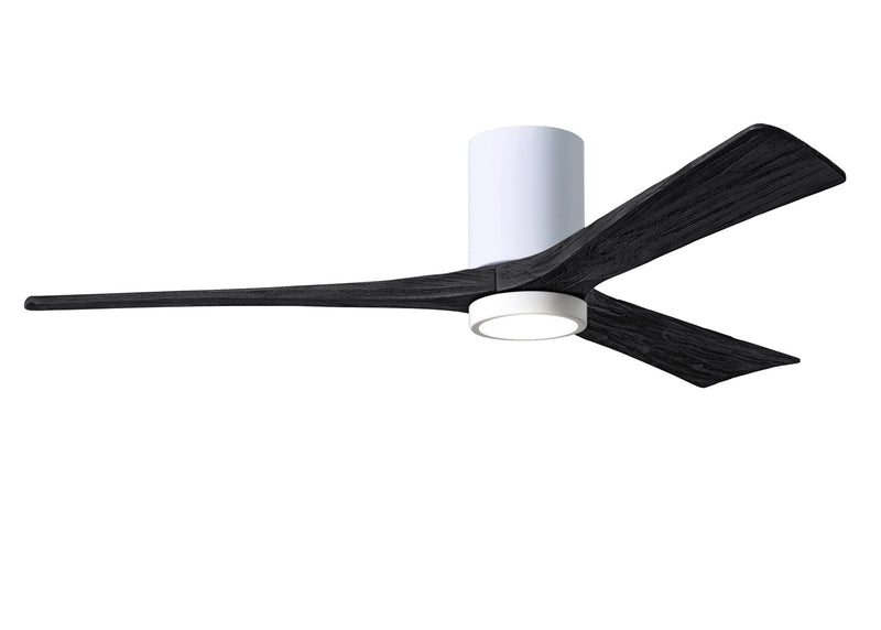 Matthews Fan Company Irene IR3HLK-WH-BK-60 60``Ceiling Fan, Gloss White Finish - LightingWellCo