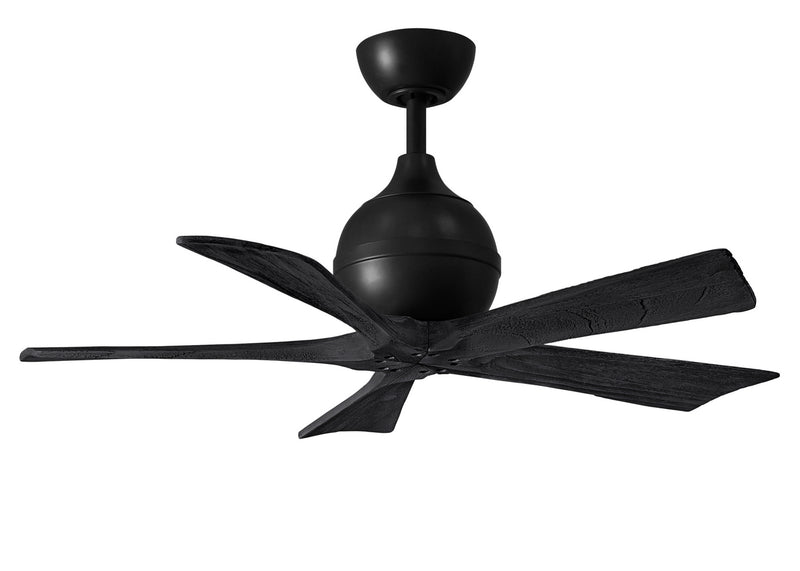 Matthews Fan Company Irene IR5-BK-BK-42 42``Ceiling Fan, Matte Black Finish - LightingWellCo