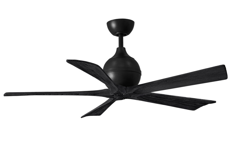 Matthews Fan Company Irene IR5-BK-BK-52 52``Ceiling Fan, Matte Black Finish - LightingWellCo