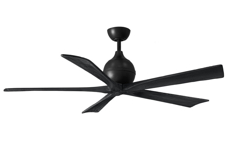 Matthews Fan Company Irene IR5-BK-BK-60 60``Ceiling Fan, Matte Black Finish - LightingWellCo