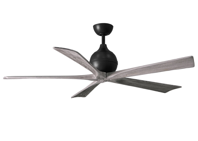 Matthews Fan Company Irene IR5-BK-BW-60 60``Ceiling Fan, Matte Black Finish - LightingWellCo