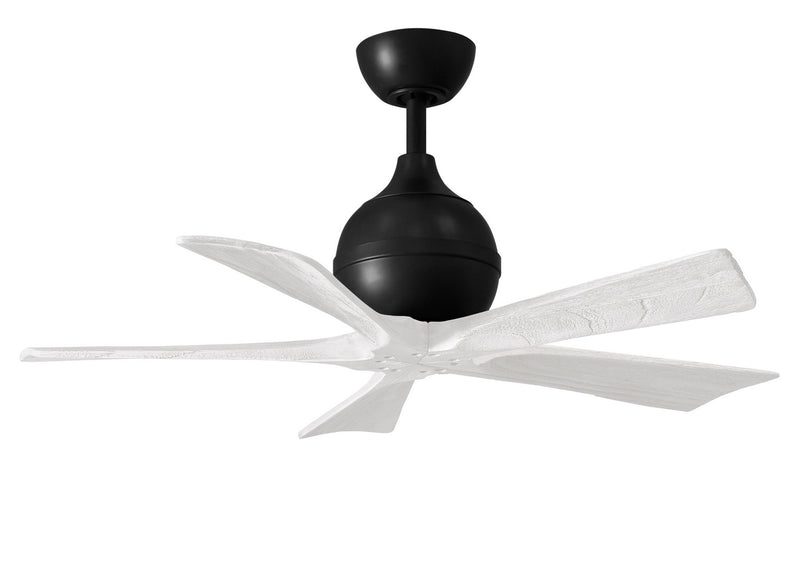 Matthews Fan Company Irene IR5-BK-MWH-42 42``Ceiling Fan, Matte Black Finish - LightingWellCo