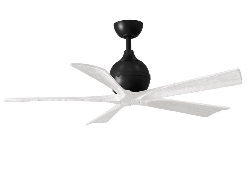 Matthews Fan Company Irene IR5-BK-MWH-52 52``Ceiling Fan, Matte Black Finish - LightingWellCo