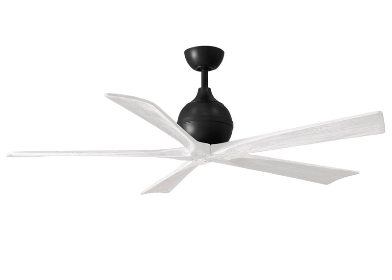 Matthews Fan Company Irene IR5-BK-MWH-60 60``Ceiling Fan, Matte Black Finish - LightingWellCo