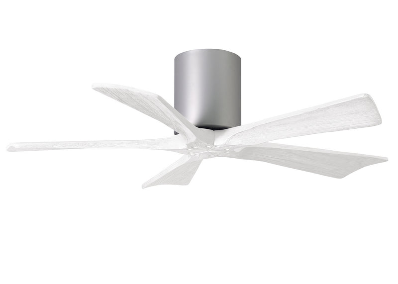 Matthews Fan Company Irene IR5H-BN-MWH-42 42``Ceiling Fan, Brushed Nickel Finish - LightingWellCo