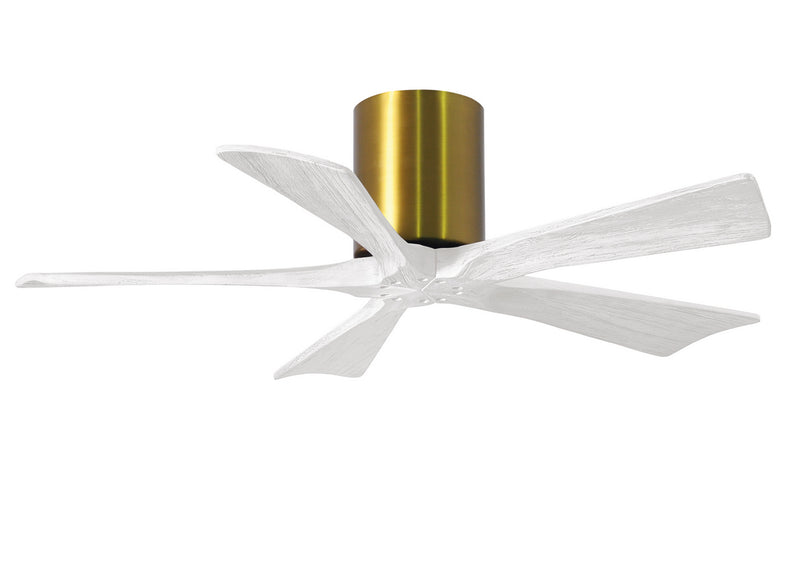 Matthews Fan Company Irene IR5H-BRBR-MWH-42 42``Ceiling Fan, Brushed Brass Finish - LightingWellCo