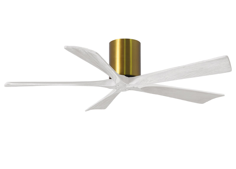 Matthews Fan Company Irene IR5H-BRBR-MWH-52 52``Ceiling Fan, Brushed Brass Finish - LightingWellCo