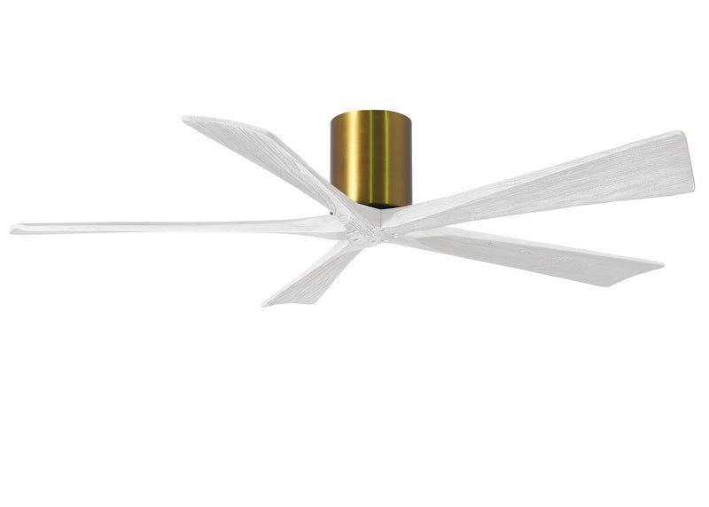 Matthews Fan Company Irene IR5H-BRBR-MWH-60 60``Ceiling Fan, Brushed Brass Finish - LightingWellCo