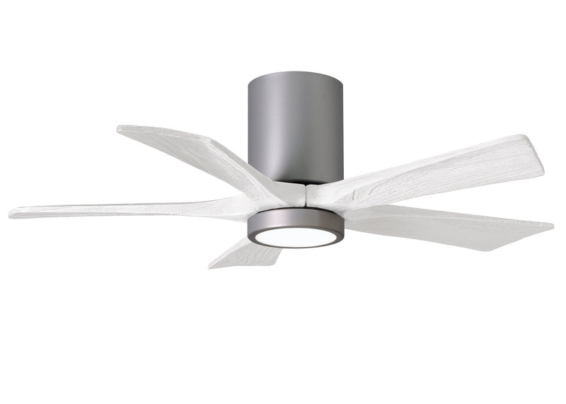 Matthews Fan Company Irene IR5HLK-BN-MWH-42 42``Ceiling Fan, Brushed Nickel Finish - LightingWellCo