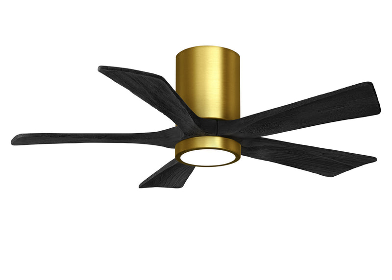 Matthews Fan Company Irene IR5HLK-BRBR-BK-42 42``Ceiling Fan, Brushed Brass Finish - LightingWellCo